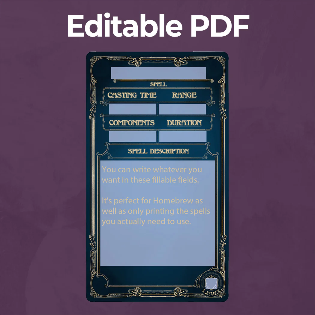 Artificer Spell Cards D&D 5e - Fillable PDF - Image 4