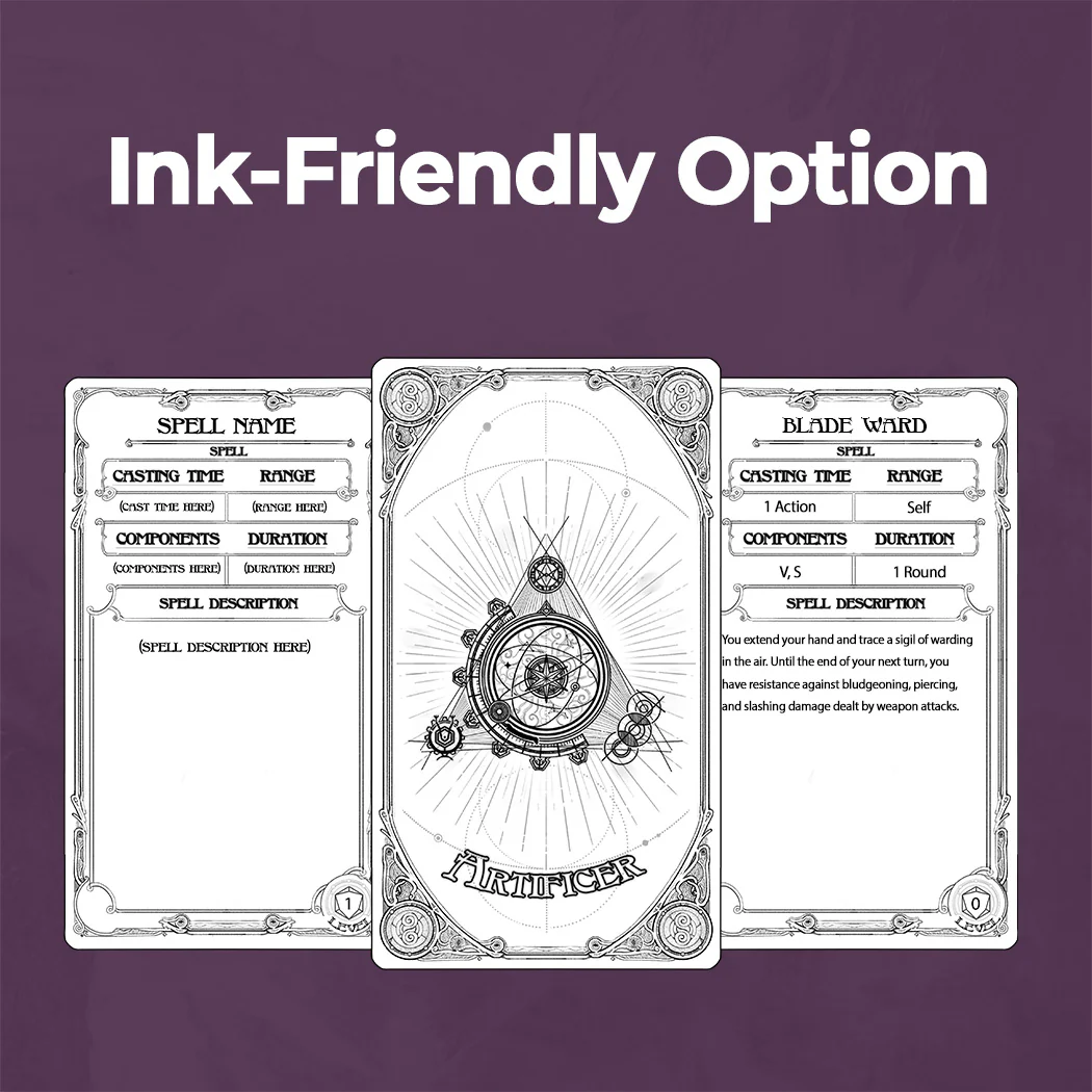 Artificer Spell Cards D&D 5e - Fillable PDF - Image 5