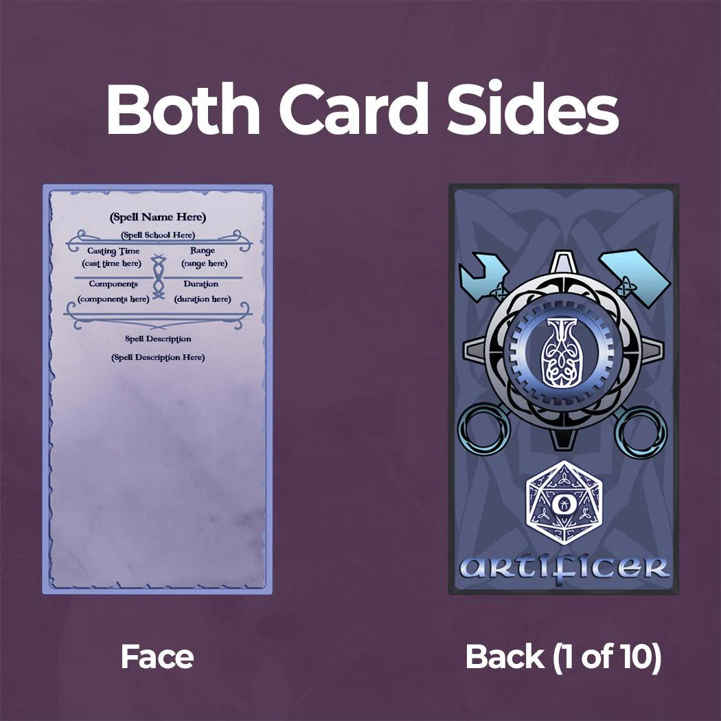 Artificer Spell Cards - Fillable PDF - Image 2