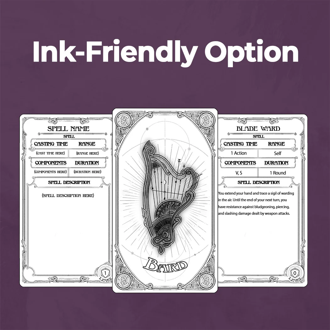 Bard Spell Cards D&D 5e - Fillable PDF - Image 5
