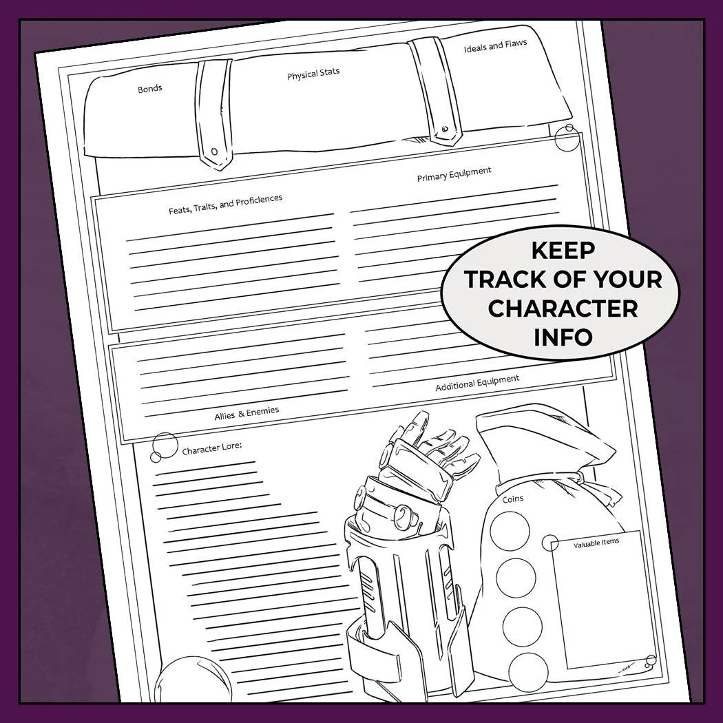 Artificers Blueprint, Colorless - DnD 5e Artificer Character Sheet - Image 3