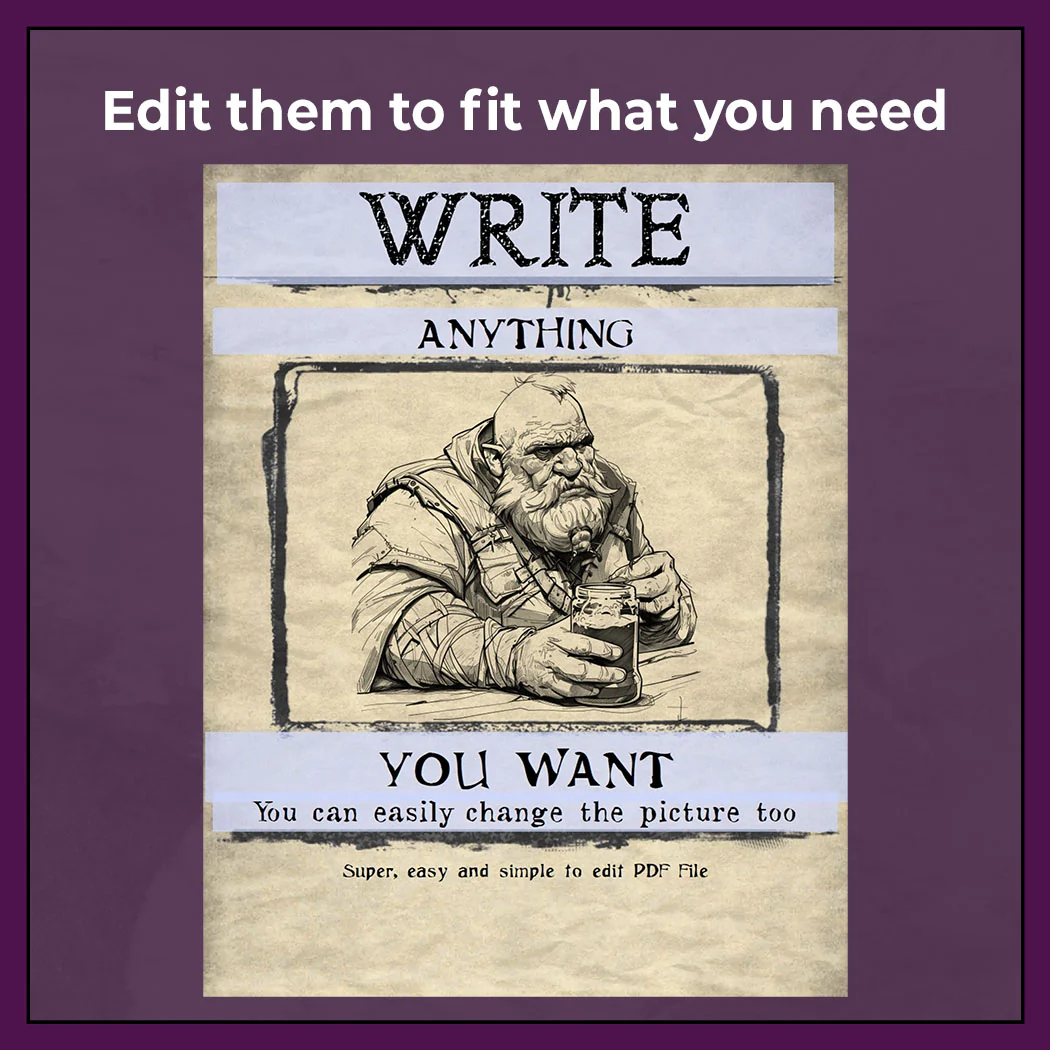 Bounty Posters - Fillable PDF - Image 2