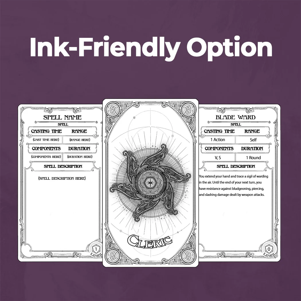 Cleric Spell Cards D&D 5e - Fillable PDF - Image 5