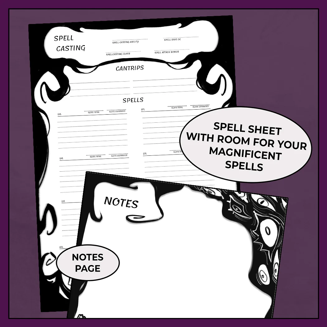 Dark Pact - DnD 5e Warlock Character Sheet - Image 3