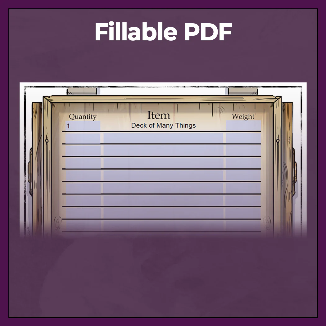 Inventory Sheet - D&D | Fillable PDF - Image 4