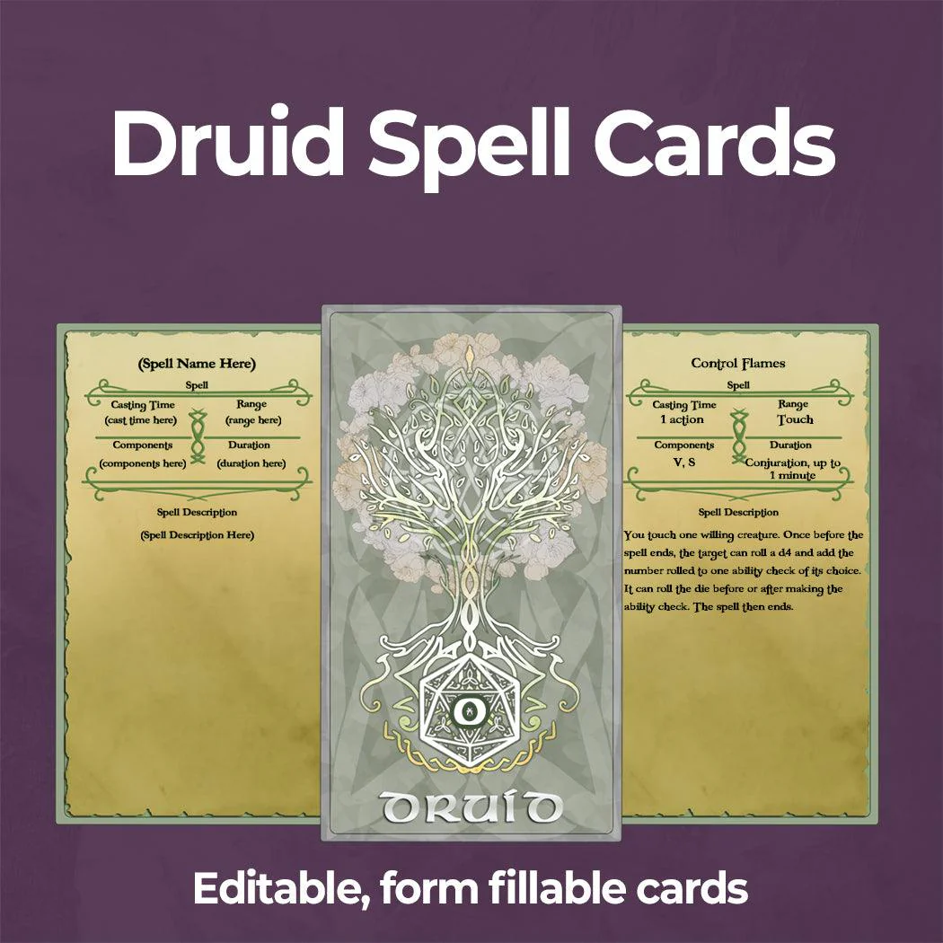 Eldritch Spell Cards Bundle - Fillable PDF - Image 5