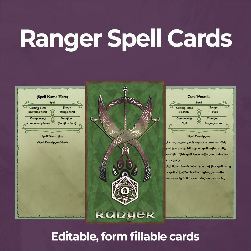 Eldritch Spell Cards Bundle - Fillable PDF - Image 7