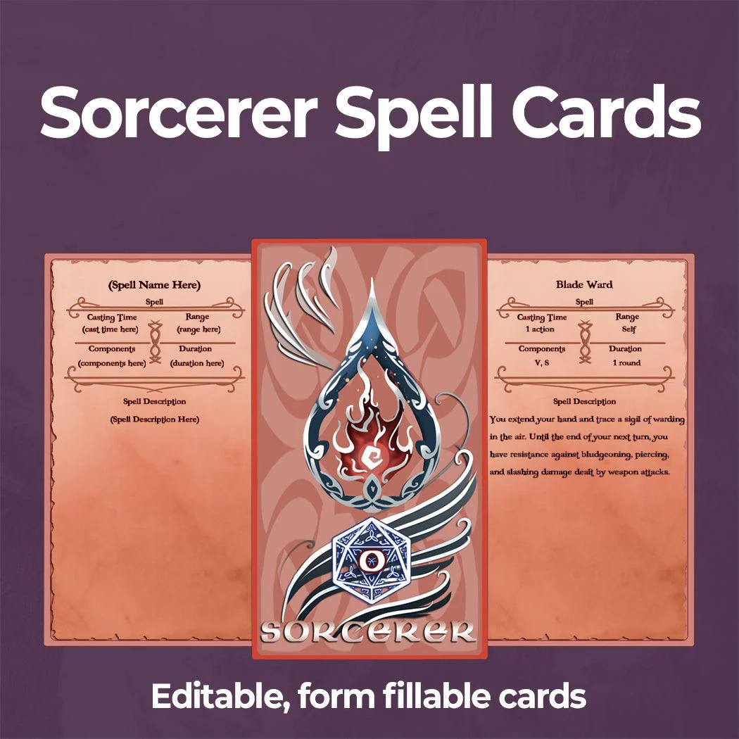 Eldritch Spell Cards Bundle - Fillable PDF - Image 8