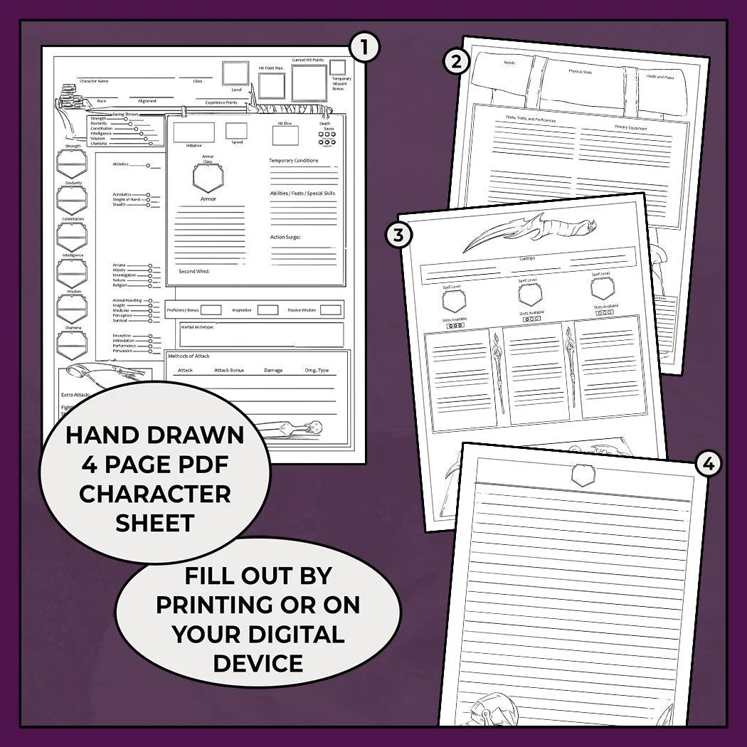 Indomitable, Colorless - DnD 5e Fighter Character Sheet - Image 2