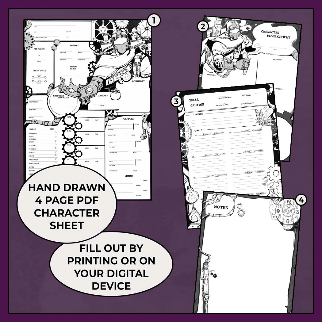 Mad Artificer's Lab - DnD 5e Artificer Character Sheet - Image 4