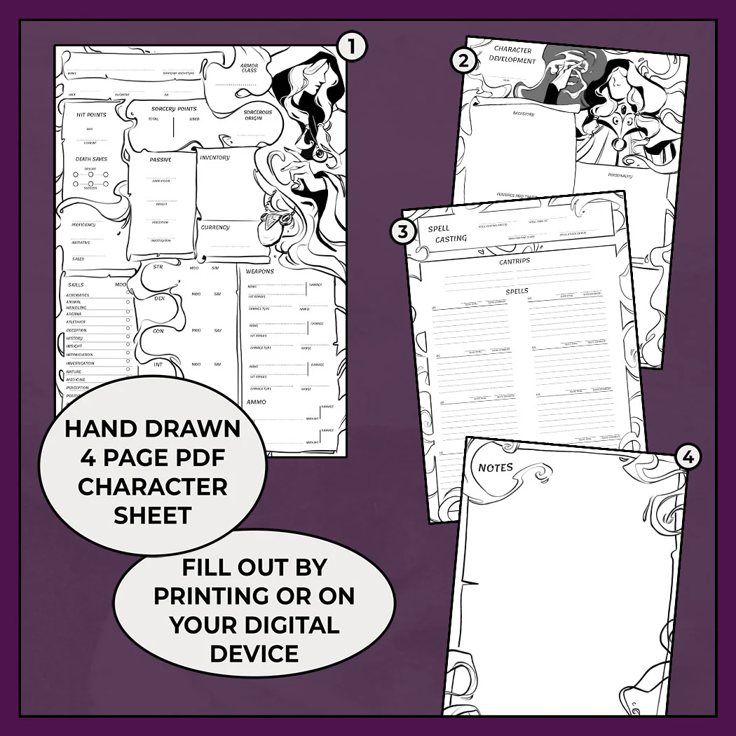 Mana Born - DnD 5e Sorcerer Character Sheet - Image 2