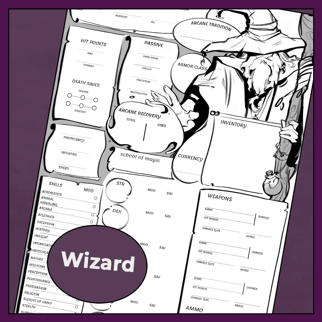 Noir | D&D 5e Character Sheet Bundle - All Classes - Image 14