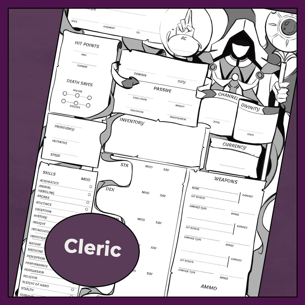 Noir | D&D 5e Character Sheet Bundle - All Classes - Image 5
