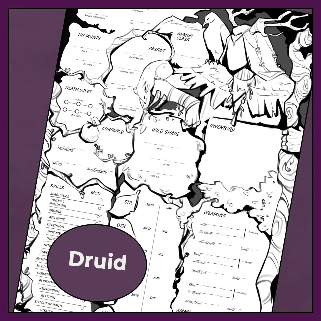 Noir | D&D 5e Character Sheet Bundle - All Classes - Image 6