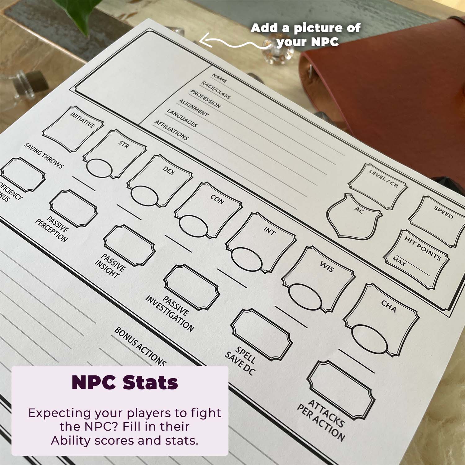 NPC Tracker Sheet - D&D 5th Edition - Image 2