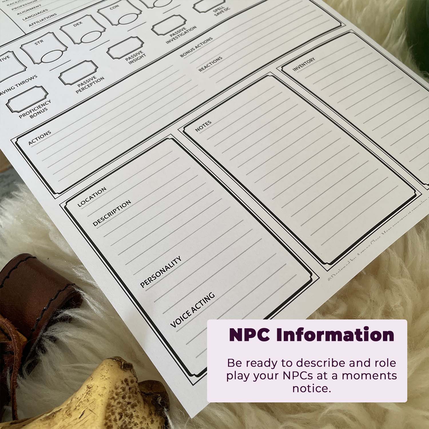 NPC Tracker Sheet - D&D 5th Edition - Image 3