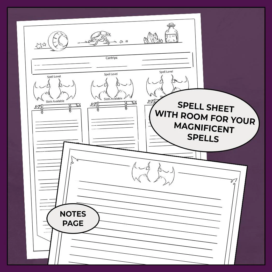 Otherworldly Warlock, Colorless - DnD 5e Warlock Character Sheet - Image 4