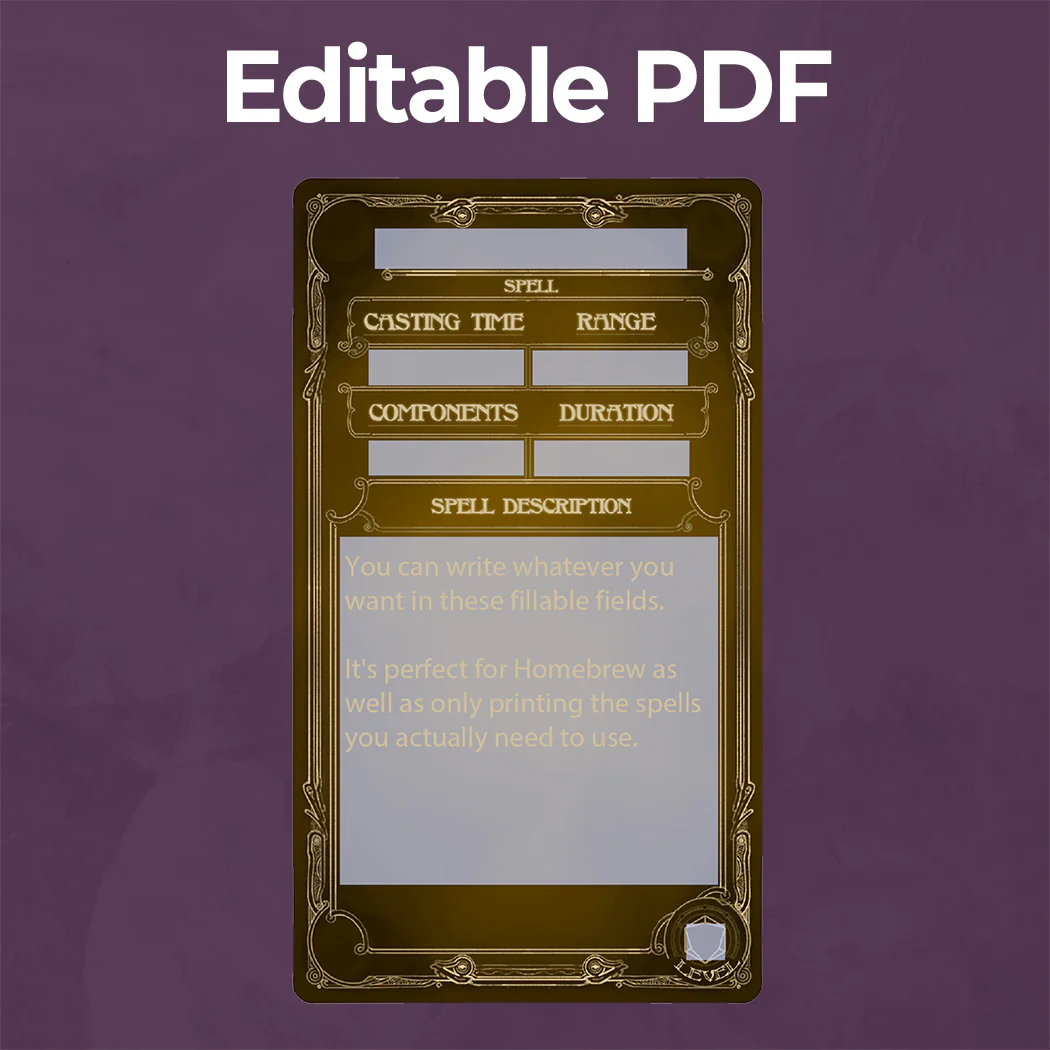 Paladin Spell Cards D&D 5e - Fillable PDF - Image 4