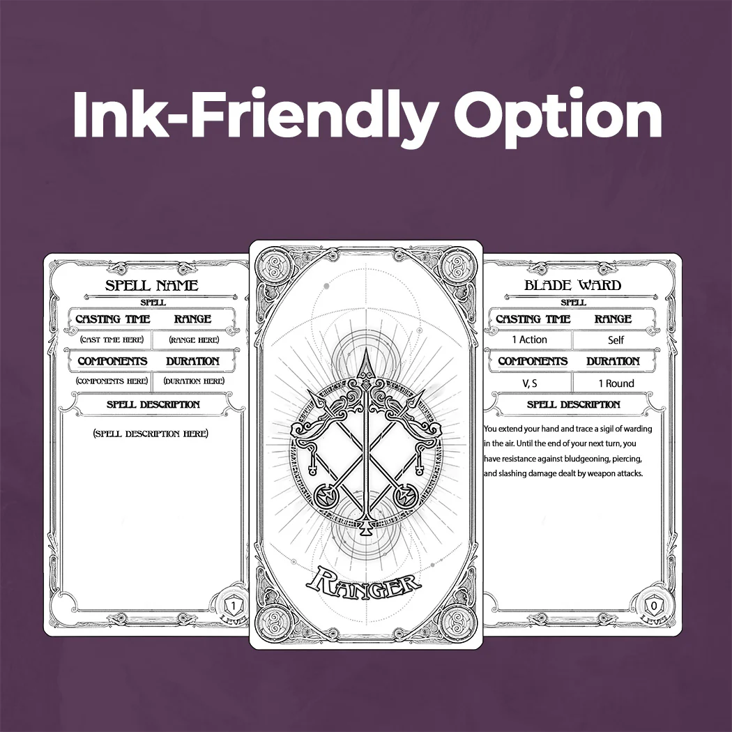 Ranger Spell Cards D&D 5e - Fillable PDF - Image 5