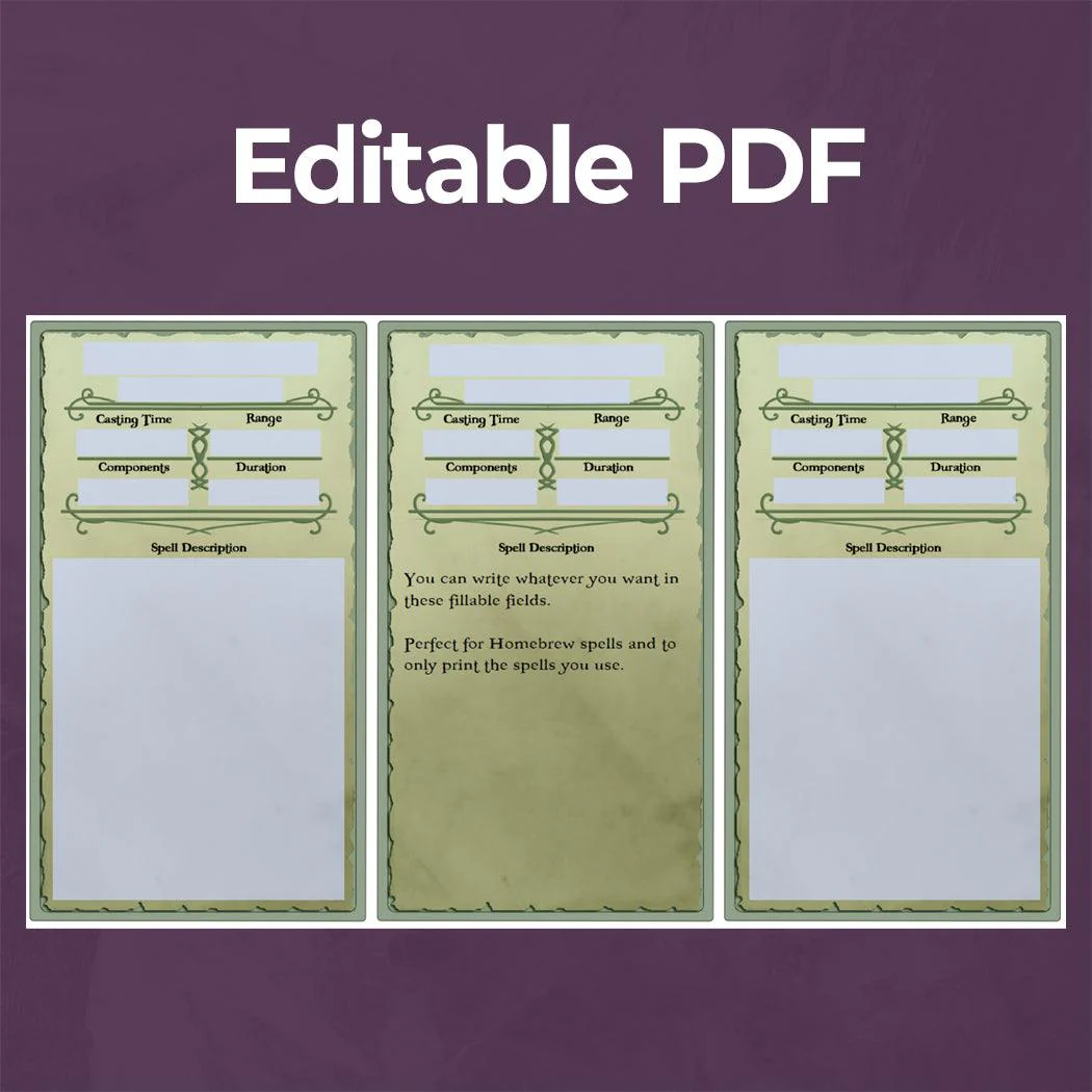 Ranger Spell Cards - Fillable PDF - Image 5