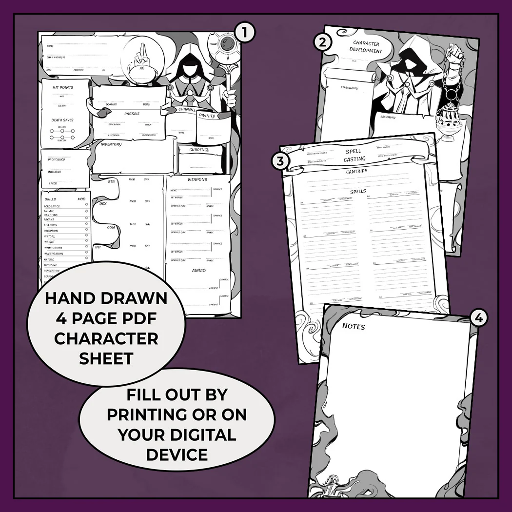 Seraphic Cleric - DnD 5e Cleric Character Sheet - Image 4