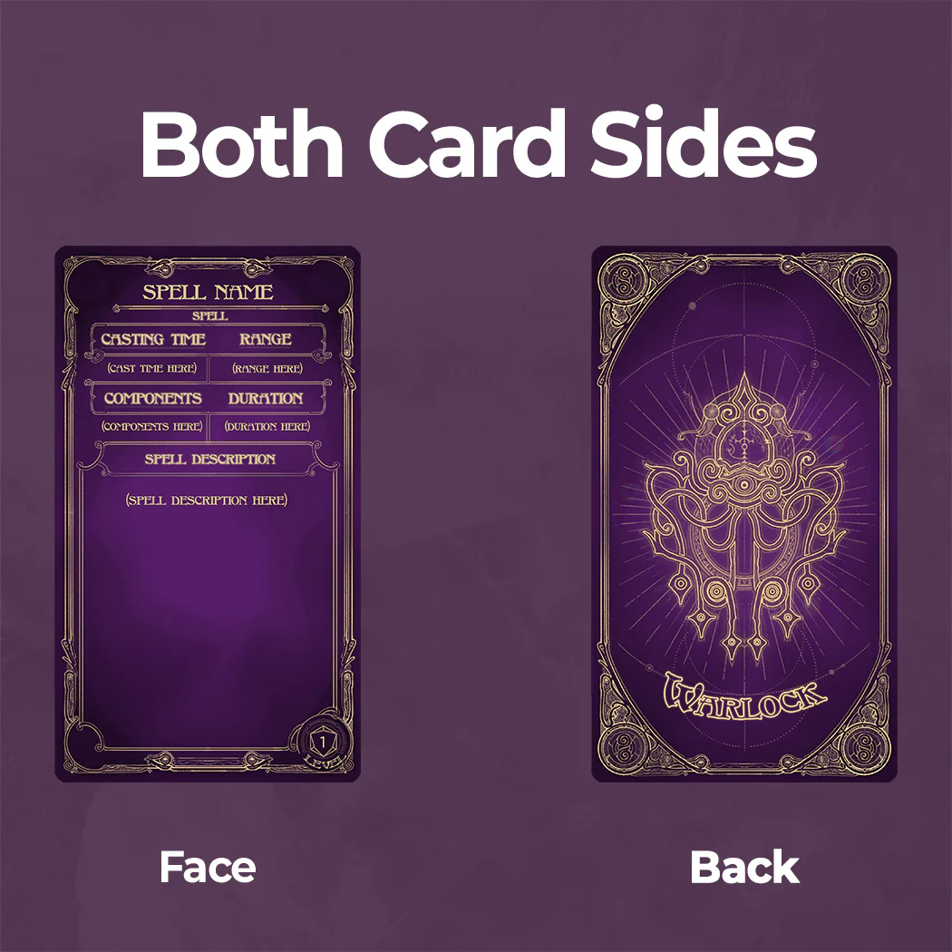 Warlock Spell Cards D&D 5e - Fillable PDF - Image 2