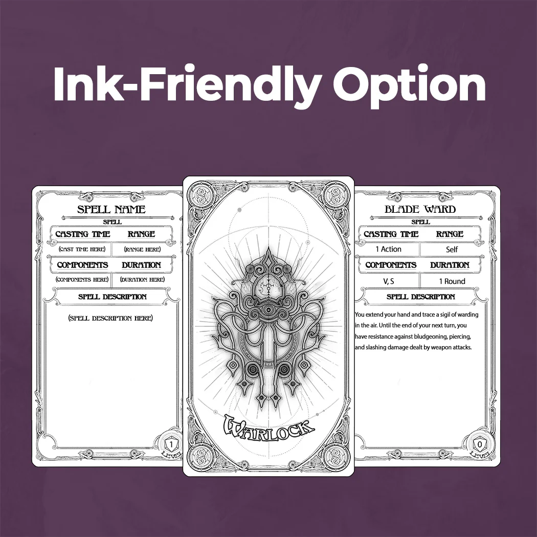 Warlock Spell Cards D&D 5e - Fillable PDF - Image 5