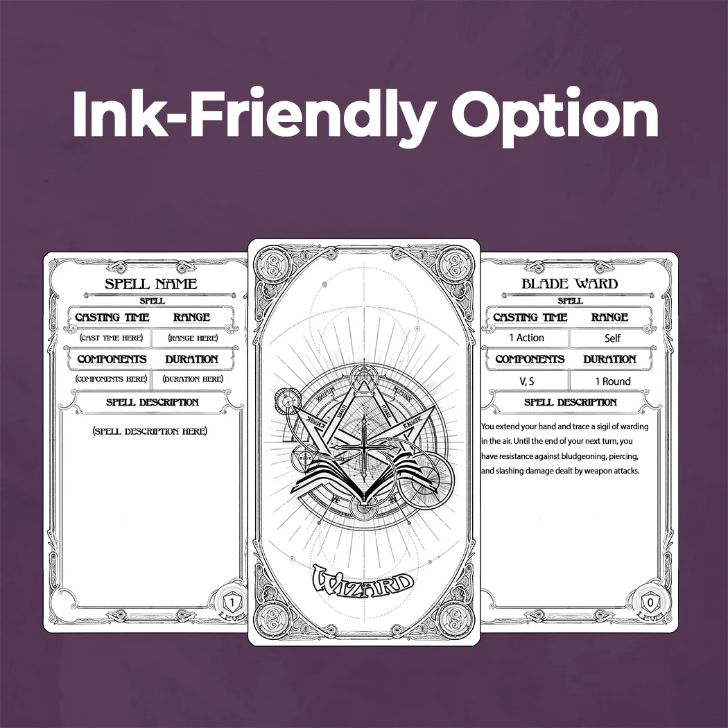 Wizard Spell Cards D&D 5e - Fillable PDF - Image 5